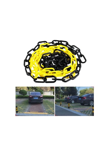 Mfk 8 Mm 1 Metre Sarı Siyah Plastik Tafik/Park Zincir