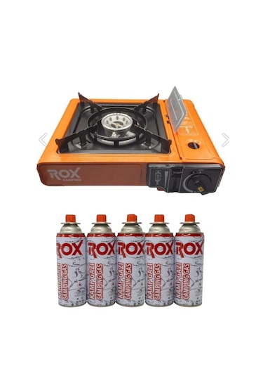 Rox Camping 0179 Tekli Portatif Kamp Ocak - Turuncu, Rüzgarlıklı