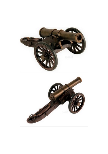 Vintage Amerikan İç Savaş Topu Nostaljik Metal Top Arabası 31cm