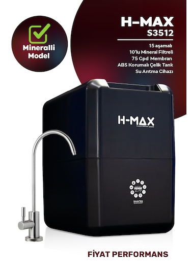 8 Litre 15 Aşama Mineralli 75 Gpd Su Arıtma Cihazı Hmaxs3512