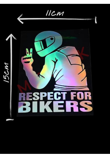 Respect For Bıkers Saygı Motosiklet Araba Sticker 11x15cm Hologr