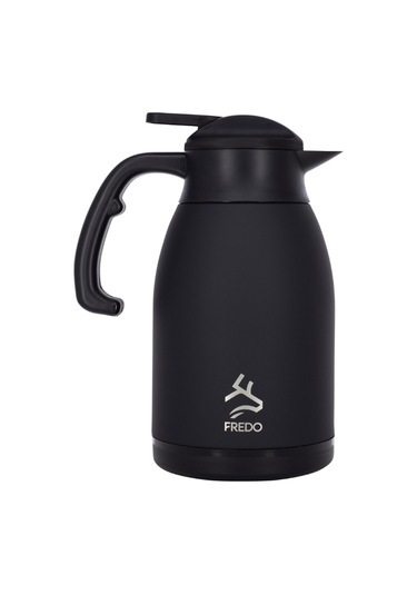 Big Therm 2 Lt Paslanmaz Çelik Siyah Çay Termosu, 24 Saat Soğuk, 12 Saat Sıcak Tutma Siyah