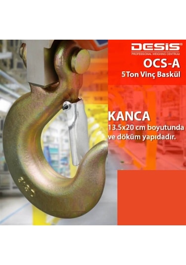 Desis Ocs-a Dijital Vinç Baskülü - Hassasiyet 2 KG. Max 5 Ton