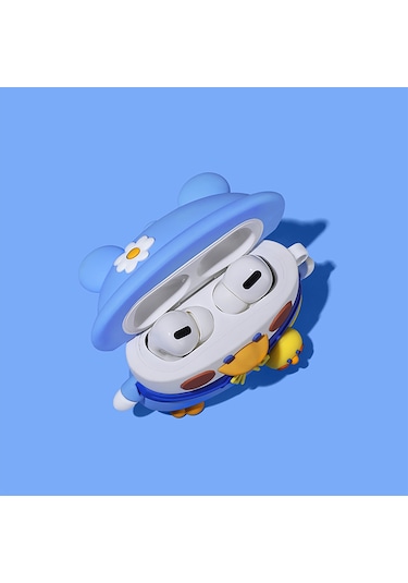E2m Apple Uyumlu AirPods Pro Kılıf Mavi Ördek Mavi