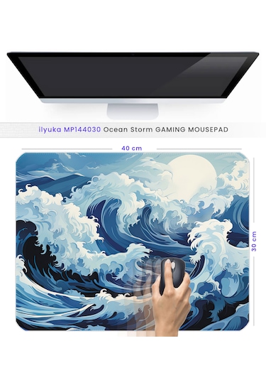 40x30cm Gaming Oyuncu Mousepad Ocean Storm Mp144030