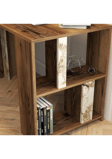 Variant Lima Çalışma Masası Ve Kitaplık Takımı - Ceviz / Beyaz Me Ceviz