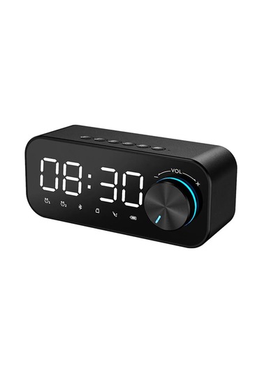 Maiyame Beyaz Bluetooth 5.0 Hoparlör - Led Alarm Saat, Çift Alarm, Tf Kart Desteği, 1200mah Pil, Usb Şarjlı