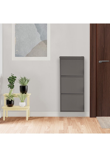 3'lü Metal Ayakkabılık - Antrasit