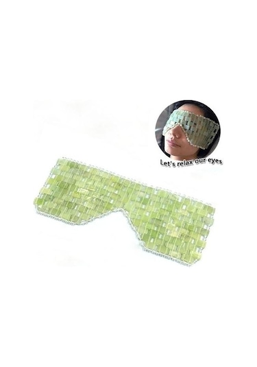 Doğal Yeşim Göz Maskesi Soğutma Yeşim Uyku Göz Maskesi Masaj Terapi Yeşim Taş Anti Aging Gölge Kapak Gevşeme Gevşeme Göz Masaj Enstrümanı Qxunvx Çok Renkli