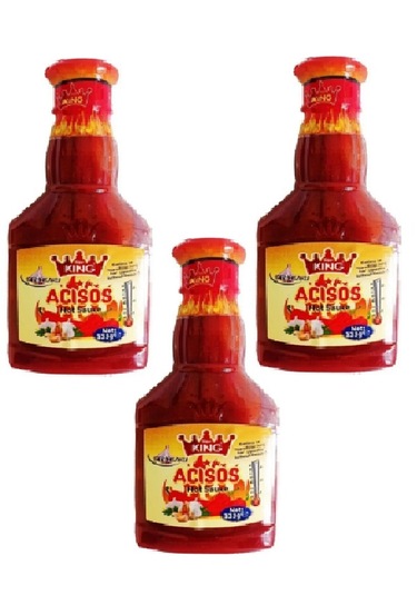 3 Adet Sarımsaklı Newking Acı Sos 333 Gram 3 Derece Acı