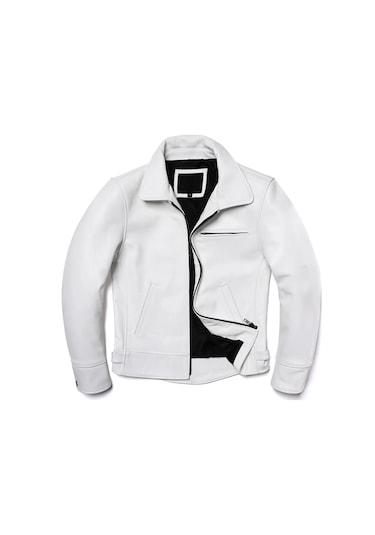 Beyaz Hakiki Deri Mont Beyaz