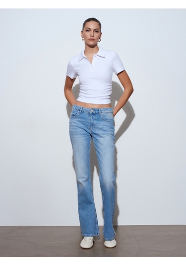 Dilvin 72300 Düşük Bel Bootcut Jean-mavi
