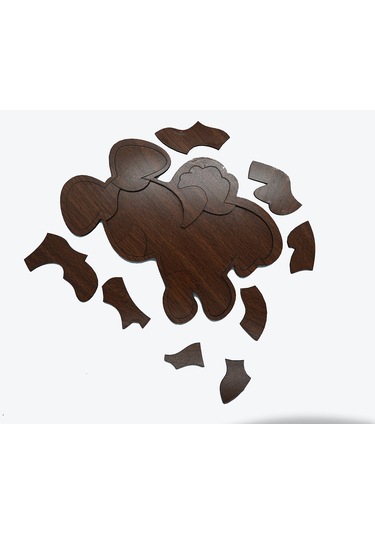 Çocuklar İçin Eğitici Ve Öğretici Ahşap Yapboz Puzzle Bul Tak Birleştirme Köpek 20x18cm