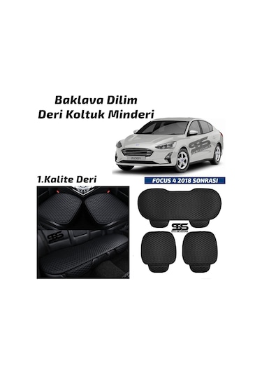 Ford Focus 4 2018- Sonrası Siyah Deri Oto Koltuk Minderi