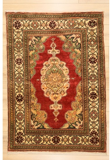 Kayseri Çeyrek El Dokuma Halı - Yün Üstü Pamuk - Leh4477975044 Kırmızı