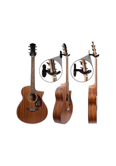 Lemestar Gitar Metal Kanca 2'li Set - Ukulele Keman Elektro Gitar Telli Enstrüman İçin + 5 Pena Siyah
