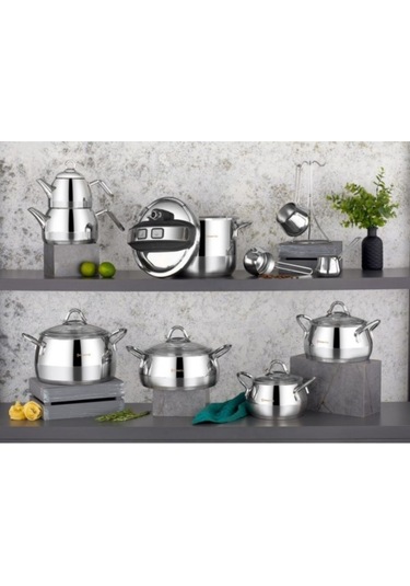 Remetta Solido Silver Çeyiz Seti Takımı 18 Prç Tencere Tava Gri