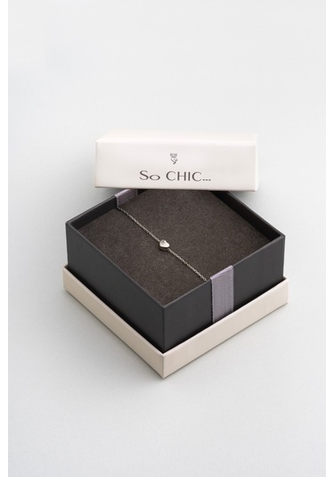 Little Love 18 Ayar Beyaz Altın Kaplama 19 Cm Gümüş Bileklik Rodyum