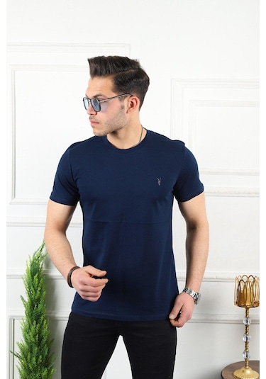 Erkek Standart-fit Bisiklet Yaka %100 Pamuk 4'lü Basic Tişört Paketi Kzk-103 Çok Renkli