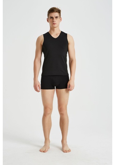 Yuvarlak Yaka Buz İpek Kumaş Spor Süper Elastik Slim Fit Erkek Kolsuz Atlet Tshirt Lacivert