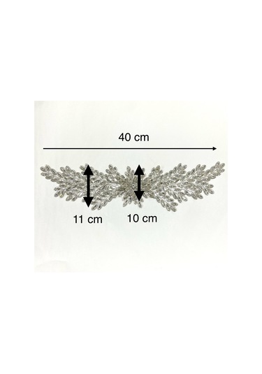 Ütüyle Yapışan Kristal Taşlı Aplike - Gümüş