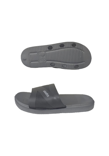 Alaabo Erkek Gri Düz Ultra Hafif Havuz Plaj Eva Terlik Gri