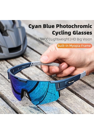 West Bıkıng Yp0703163 Dış Mekan Bisiklet Gözlükleri Uv400 Fotokromik Güneş Gözlüğü - Koyu Mor