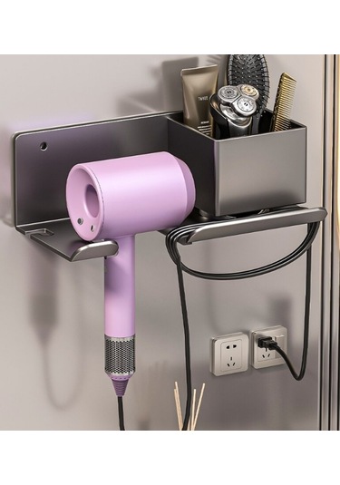 Lichen Saç Kurutma Makinesi Depolama Rafı, Banyo Depolama Rafı, Şeffaf