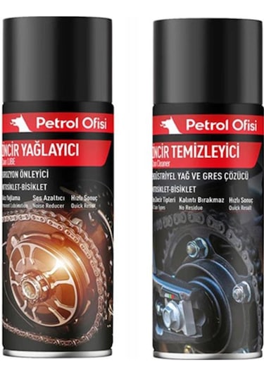 Po Motosiklet Zincir Yağı Ve Temizleme Sprey Seti