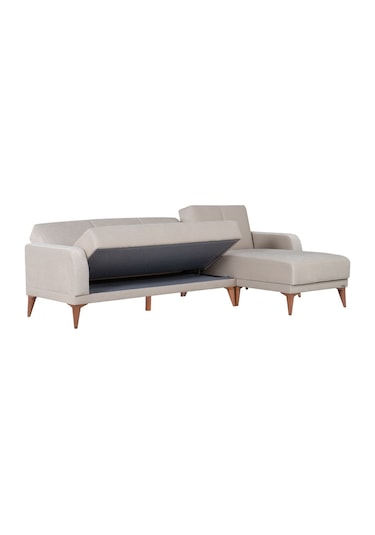 Kilim Mobilya Minimal Uzanmalı Köşe Takımı V2 (İkili Sol Ünite + Uzanma Sağ Ünite) Krem