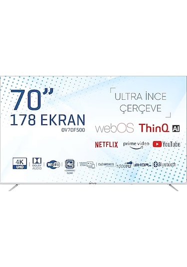 Onvo OV70F500 70" 4K Ultra HD WebOs Smart LED TV