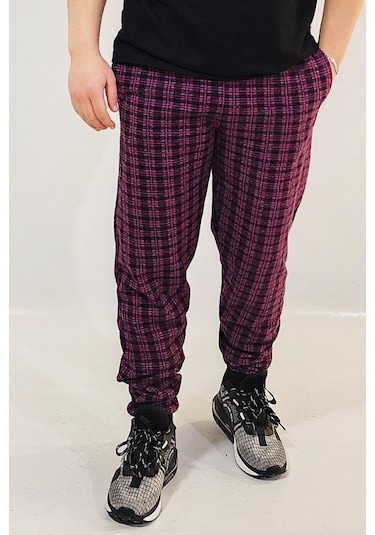 Wingetstar Ekose Manşetli Erkek Eşofman Altı Fuşya