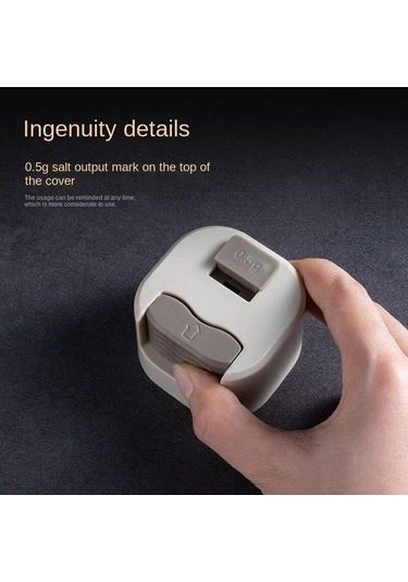 Besthome1 Kontrol Tuz Şişesi Cam Baharat Şişesi Ev Basın Tipi Kantitatif Mutfak Tuzluk Baharat Şişesi Gri Renk Gri