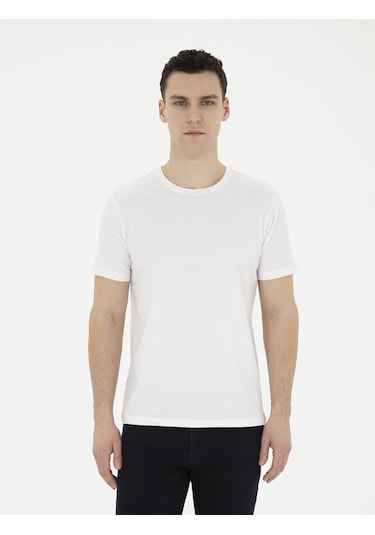 Pierre Cardin Erkek Beyaz Tişört Basic 50280751-vr013 Beyaz