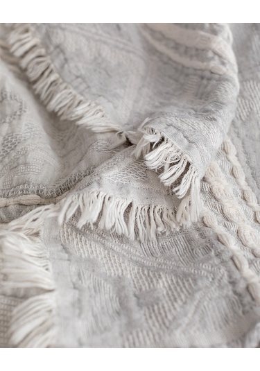 Madame Coco Ethnique King Kişilik Yatak Örtüsü 8682116984027 Gri