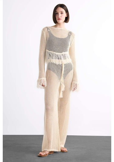 DeFacto Straight Fit Esnek Belli Kroşe Plaj Pantolonu F7460AX25HSER105