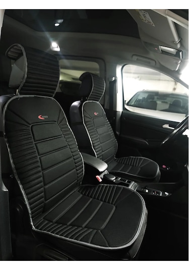 Suzuki Swift 91-96 Uyumlu Lüx Oto Koltuk Minderi Ön 2'li Set Bumerang Serisi Siyah Gri