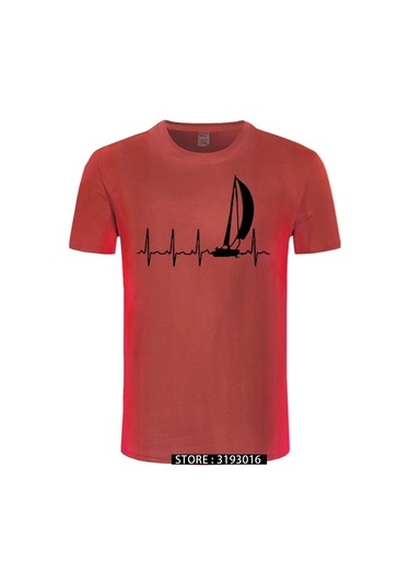 Cınessd Yelken Kalp Atışı Grafikli Yazlık %100 Pamuk Erkek Tshirtnane Nane