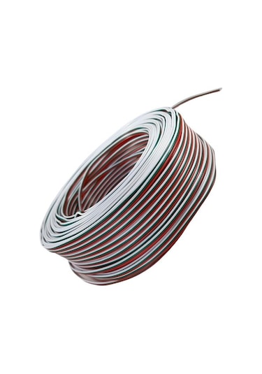 JFT Kablo 3 Lü Şerit Led Kablosu 3X0.22 Kalaylı %100 Bakır 100m