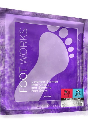 Avon Foot Works Lavanta Özlü Nemlendirici ve Rahatlatıcı Ayak Çorabı 2 x 20 ML