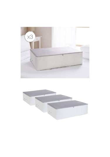 Ocean Home Textile 3'lü Mega Boy Gri Renk Stuff & Things Baza Altı Hurç Set