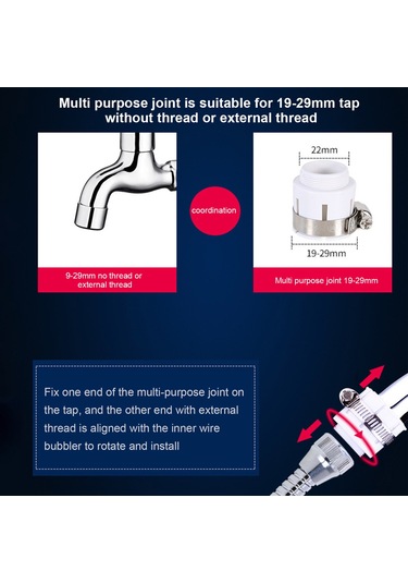 Yaozixa Ev Su Filtreli Mutfak Faucet Spreyi - 2 Çıkış Şekli, Tasarruf Eden Metal Filtrasyon Ucu Ve Adaptör