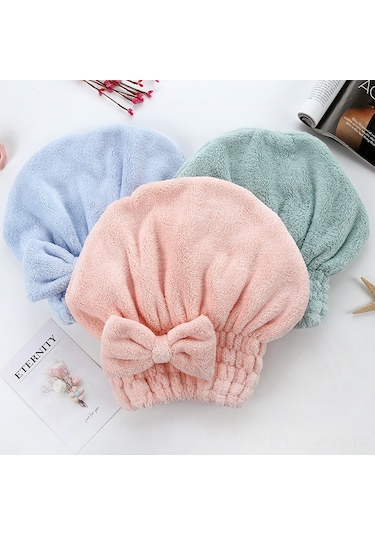 Springsun Pembe Ultra Emici Saç Kurulama Bonesi - Kalın Koton Kumaş, Pratik Kullanım Pembe