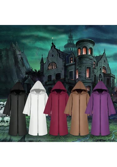 Cadılar Bayramı Kapşonlu Pelerin Unisex Çocuklar Çocuk Siyah