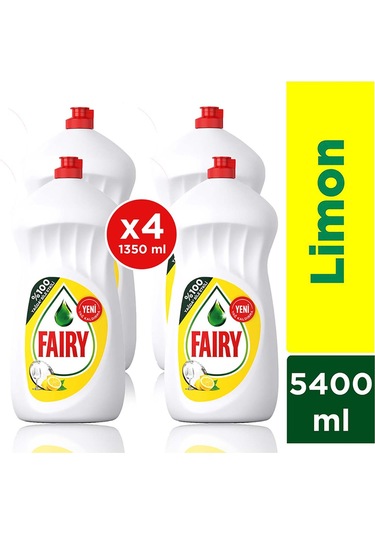 Fairy Limon Kokulu Sıvı Bulaşık Deterjanı 4 x 1350 ML