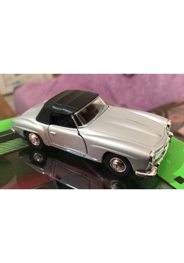 Model Metal Araba 1/36 Çek Bırak 1955 Gri Mercedes Benz 190sl