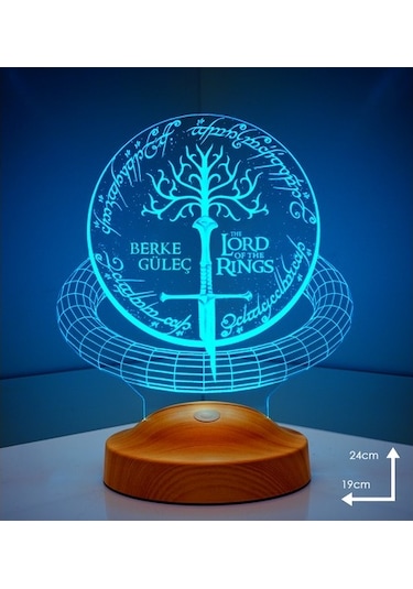 3D Yüzüklerin Efendisi, Lord of the Rings Kişiye Özel 3 Boyutlu Led Lamba