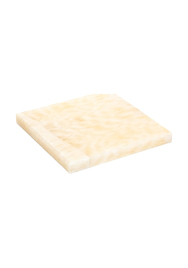Dekoratif Sunumluk Beyaz Dalgalar Doğal Mermer Taş - 20x20 Cm