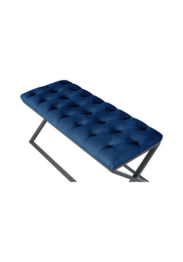 Varcera Mavi Chester Model Kapitoneli Puf&bench&koltuk&oturak&bank&makyaj Puff&yatak Odası Takımı Önü&ucu