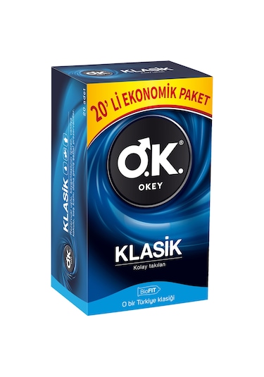 Okey Klasik Prezervatif + Okey Rötar Prezervatif  2 x 20'li